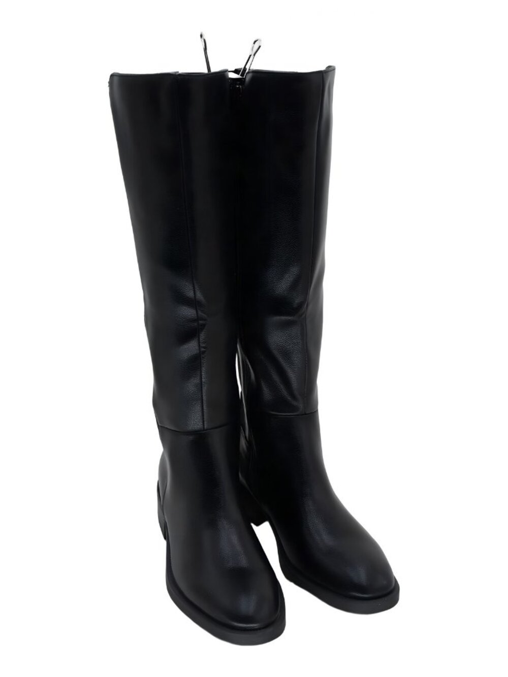 Style Co Women's Eloisee Flat Tall Boot Black Smooth Size 7.5M